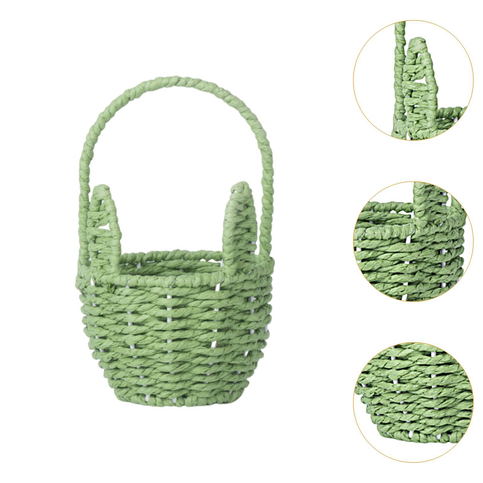 Panier de lapin de pâques mignon tissé, panier de fleurs en corde de papier Portable, décoration de pâques, maison jardin cuisine pique-nique articles divers organisateur