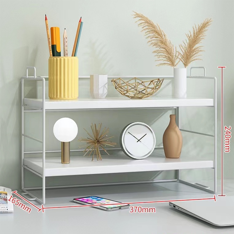 Desktop shelf desk bookshelf simple multi-layer Sorting and storage small shelves: GRAY