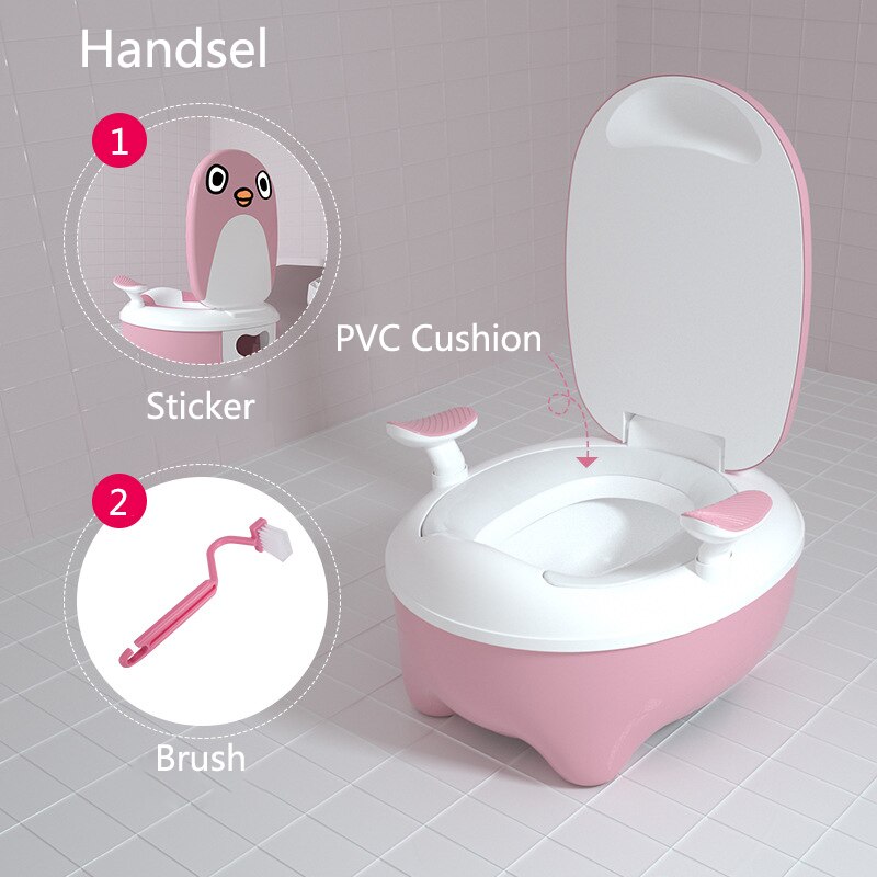 Baby binnentoilet voor kinderen potje baby urinoir kindertoiletbril potje toiletbril draagbaar toilet zindelijkheidstraining urinoir: Roze (pvc kussen)