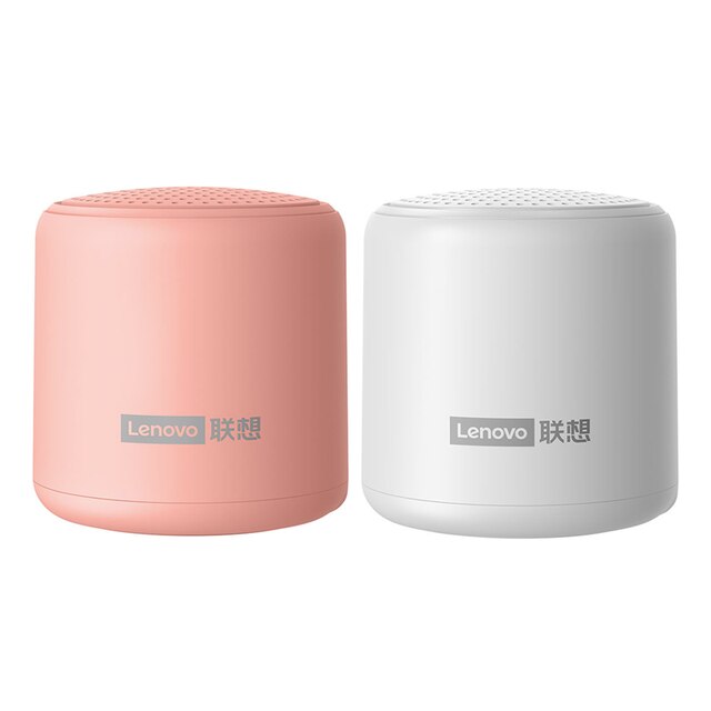 Altoparlante Wireless portatile Lenovo L01 TWS altoparlante compatibile Bluetooth Mini colonna Stereo Surround Bass Box Mic Music Sound: pink and white