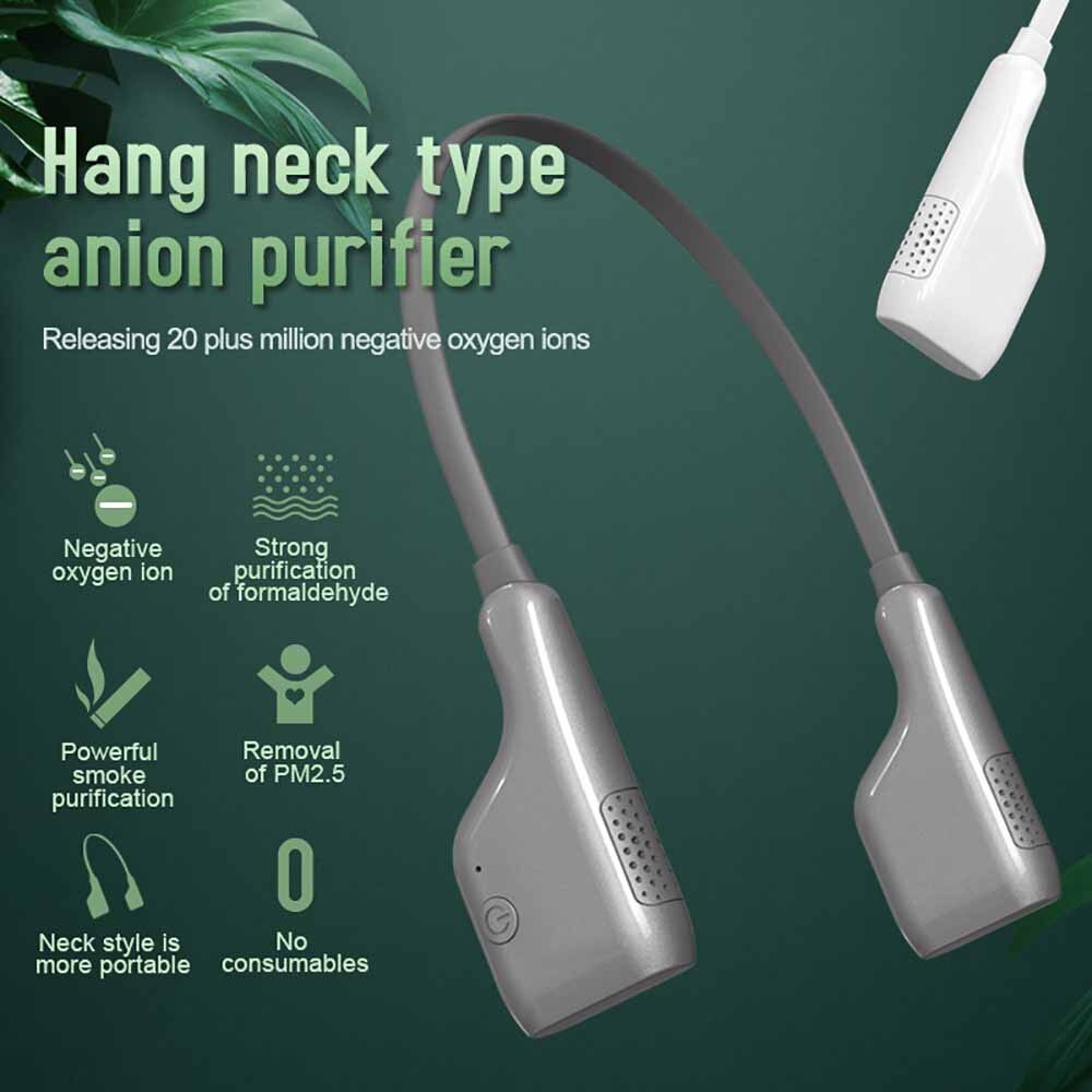 ALLOMN Necklace Air Purifier Portable USB Air Purifier Personal Mini Air Necklace Negative Ion Air Freshener No Radiation