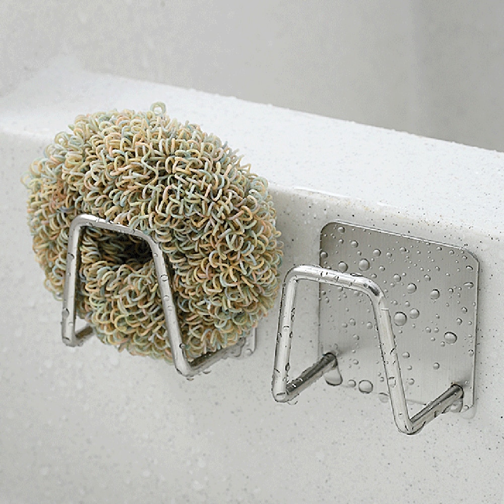 Ties Bag Hanger Hanging Rack Stainless Steel Sponge Drain Hook Rack Dish Washing Cloth Holder Sink Organizer