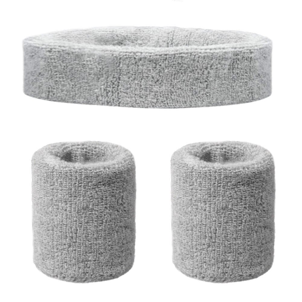 Zweetband Hoofdband Fitness Unisex Crossfit Sport Polsband Hoofd Bands Armbanden Voor Mannen Vrouwen Haarband Pols Polsbandjes: Gray