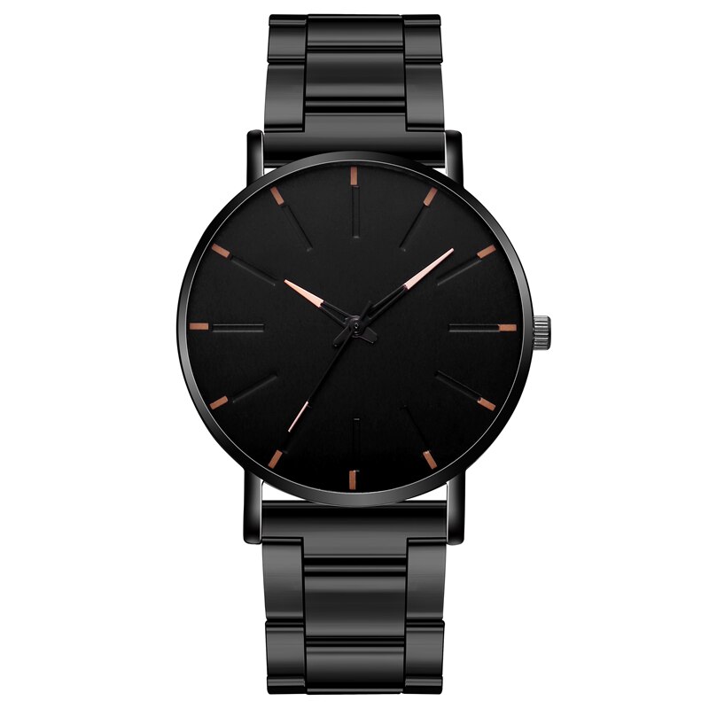 Men's Steel Watch Simple Ultra-Thin Quartz Watch Watch Casual Wristwatch Business Watch Clock: black brown