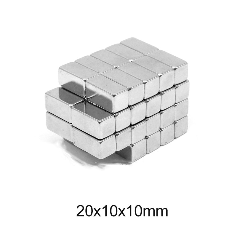 1 ~ 60Pcs 20X10X10 Mm Super Cuboid Block N35 Magneet 20X10X10mm Neodymium Magnetische 20Mm * 10 Mm Ndfeb Sterke Magneten 20*10*10 Mm
