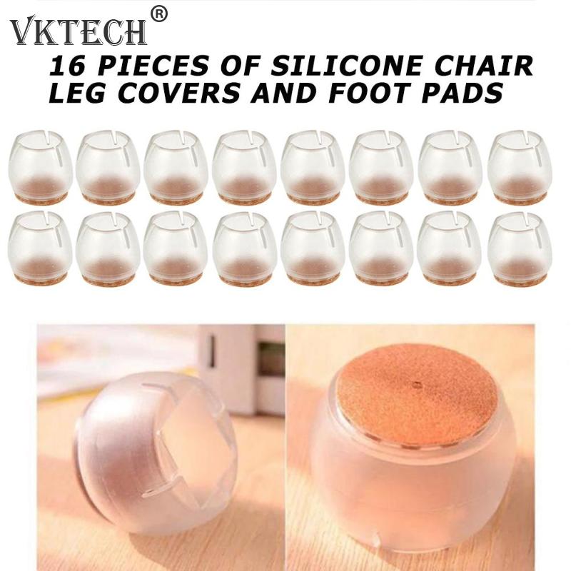 16 stk silikone stol benhætter fødder puder skridsikker stol ben beskyttende taske hætte pad silikone bordmåtte møbler bordovertræk