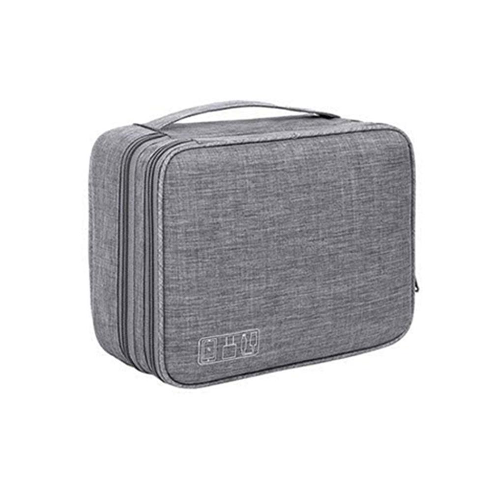 Data Cable Charger Waterproof Organizer Bag Charging Treasure Headphone Electronic Double Layer Finishing Accessories Bags: Grey