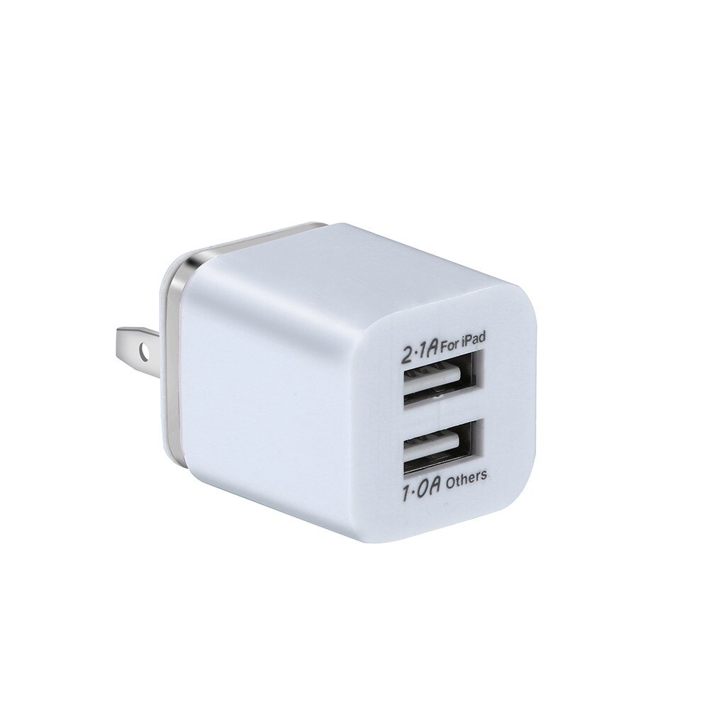 EU US Plug Dual USB Charger 5V / 2A Fast Charging USB Charger Tablet Universal Mobile Phone Wall Adapter for iPhone XS Max/1.2: Gray 