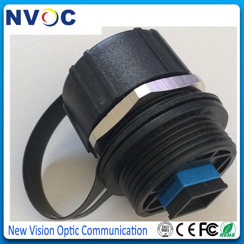 IP67 ODVA-SC Bulkhead SM SX Fiber Optic Adapter with Dust Cap,Outdoor IP65/IP67 SC Fiber Waterproof Connector