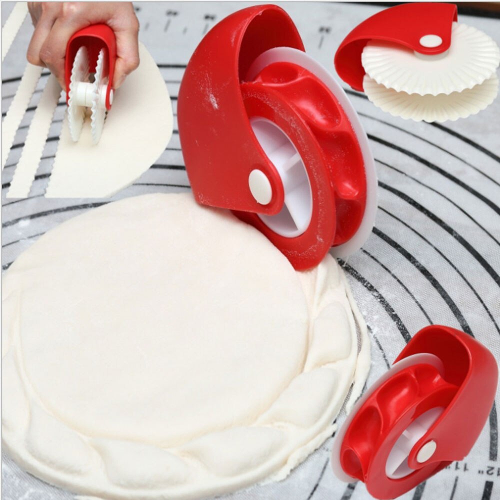1pcs Kitchen Pizza Pastry Lattice Cutter Pastry Pie Decor Cutter Plastic Wheel Roller Pizza Pastry Pie Crust Baking Cutter Tools
