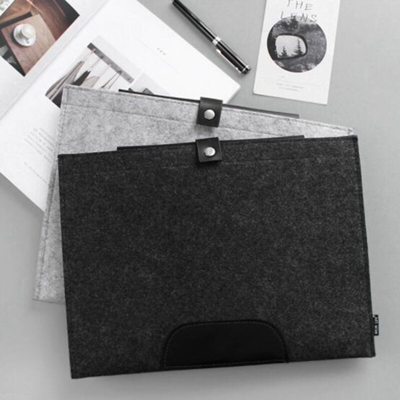 Carpeta de bolsillo de fieltro minimalista para documentos, carpeta de documentos de negocios, información oficial, suministros de oficina, A4