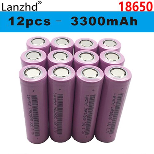 18650 Lithium Batterij 18650 Oplaadbare Batterijen Lithium Ion Batterij 3.7V 3300 Mah 18650 Li-Ion Batterij: 12 PCS