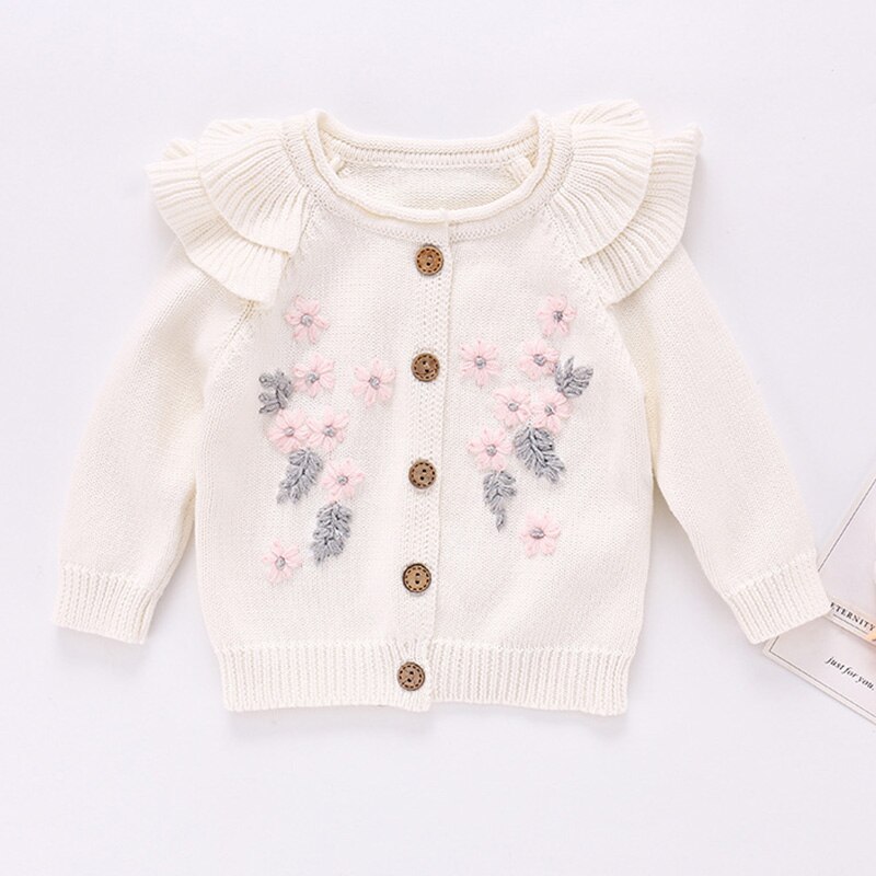 Kinderen Gebreide Warme Trui Herfst Winter Mode Meisjes Lange Mouwen Wollen Kleuraanpassing Jas Kindje Vest Kleding: BZ2025 beige / 6m
