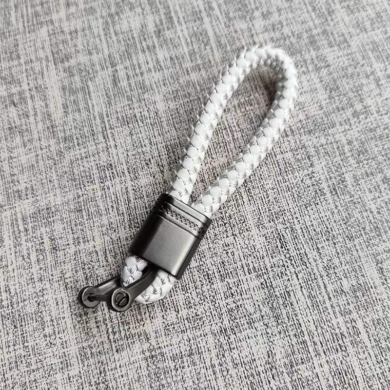 Neue handgewebte Leder Auto Schlüsselanhänger Männer Frauen Seil Schlüsselanhänger Taille Schlüsselanhänger Charme Metall Schlüsselhalter Schmuck: Kaffee