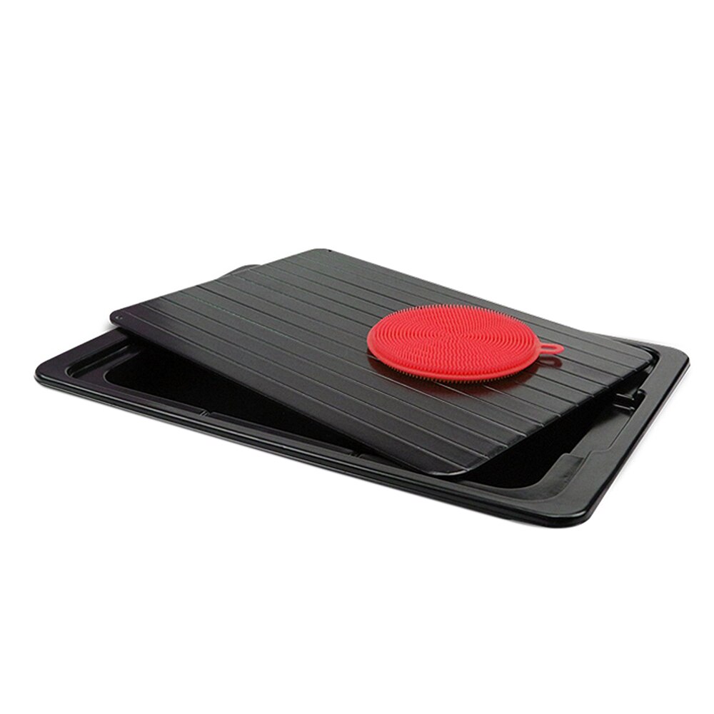 Bandeja de descongelação | placa de descongelação para descongelação rápida de alimentos congelados | bandeja de descongelação de qualidade superior | com bandeja de gotejamento bônus e: Black 0 3cm