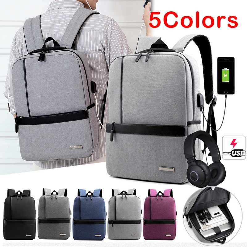 PUIMENTIUA Slim Laptop Backpack Men Office Work Men Backpack Business Bag Unisex Black Ultralight Backpack Thin Back Pack