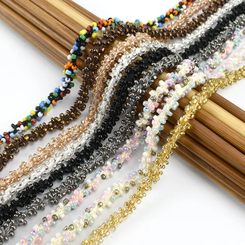 5mm Beaded Lace Trim for Sewing Clothes Trimmings Wedding Dress Curtain Laces Ribbon Decoration Hair Accessories
