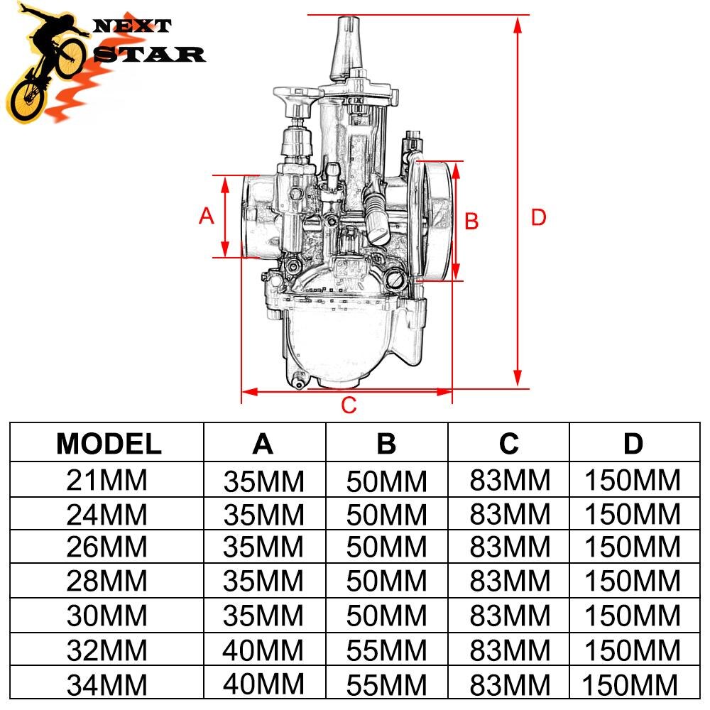 Carburador Keihin PWK con motor Power Jet 2T 4T para Scooter UTV ATV Universal 50cc-250cc, 21, 24, 26, 28, 30, 32, 34