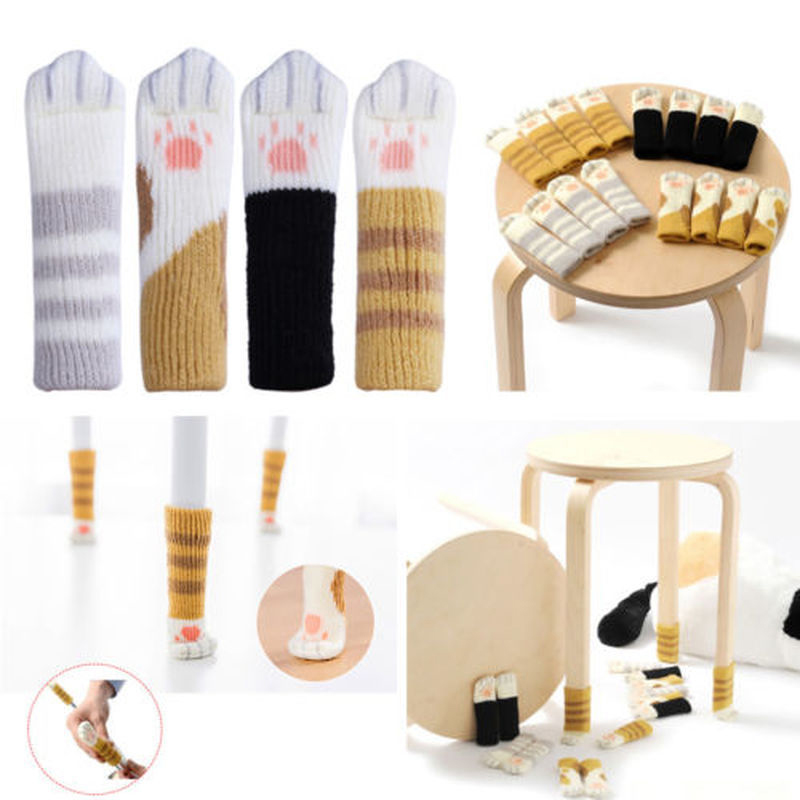 Chaussettes couverture patte protecteur chat Table chaise meubles coussinets sol laine jambe tricot