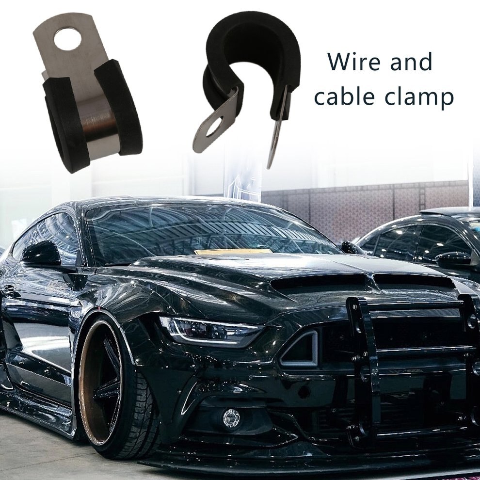 10Pcs Cable Wire Hose Pipe Clamp P Clips Rubber Lined Stainless Steel Tube Pipe Cable Mounting Bracket 20Mm Mayitr