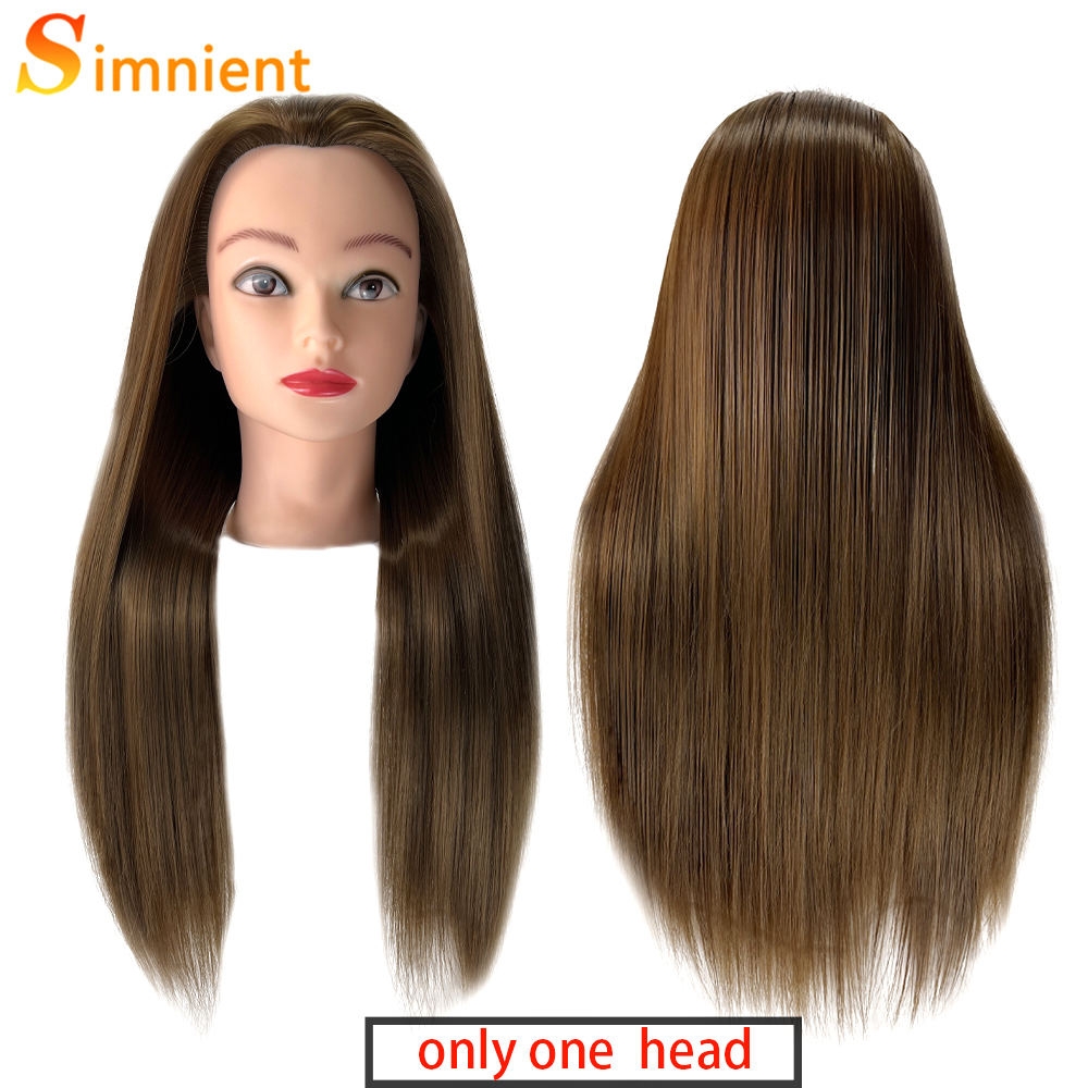 Female Mannequin Head With Synthetic Hair For Hair Training Styling Solon Hairdresser Dummy Doll Head For Practice Hairstyle: Gold