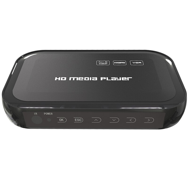 Mini lecteur multimédia Full HD 1080P, H.264, USB/SD/MMC, vidéo/Audio, prend en charge VGA/AV/HDMI, avec télécommande