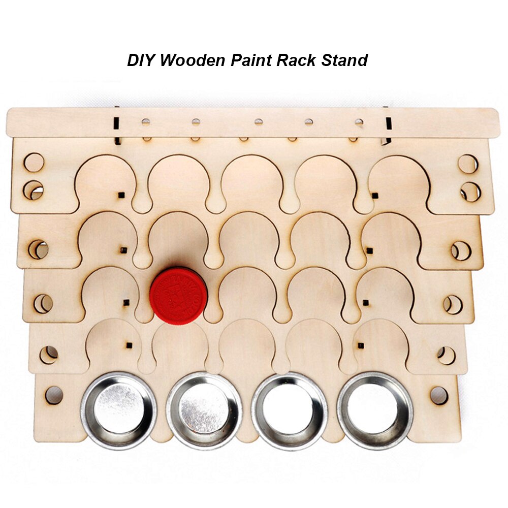 DIY Houten Verf Rack Stand Schilderij Inkt Fles Opslag Houder Organizer Pigment Plank Schilderijen Beugel Borstels Tool Stand