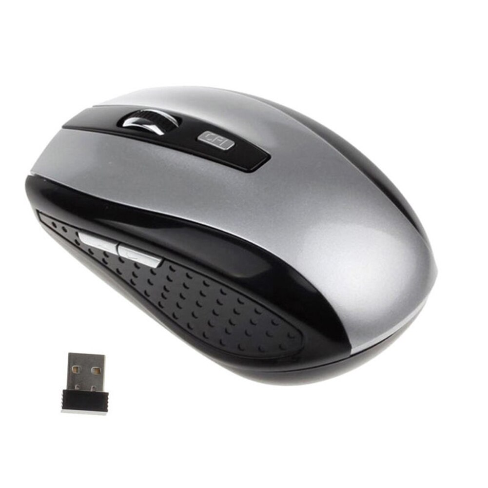 6 Keys Matte Wireless Mouse Lightweight Mice 1200 DPI for Windows 2000/XP/Vista/Linux/Win 7/MAC System Computer Peripherals: Silver