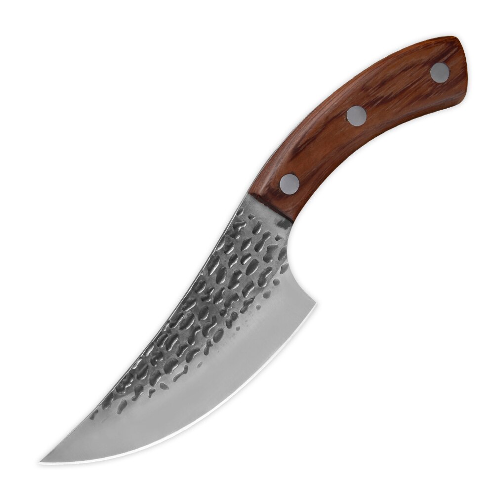 Xyj 8 '' køkken kokke knive håndlavede smedet fuld tang højkulstof beklædt stål slagter kløver kød santoku kniv skedebetræk: F .5.5 mønster klinge