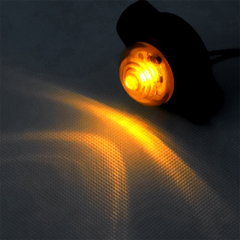 10x Car Truck LED Amber 12V 24V Side Marker Light Round Outline Lamps Car Accessories for SUV truck Lorry RV Bus Boat trailer