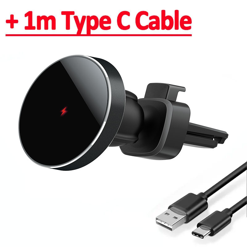 30W magnetische auto draadloze oplader telefoonhouder standaard voor iPhone 15 14 13 12 11 Pro Max autohouder opladers snel laadstation: YELLOW