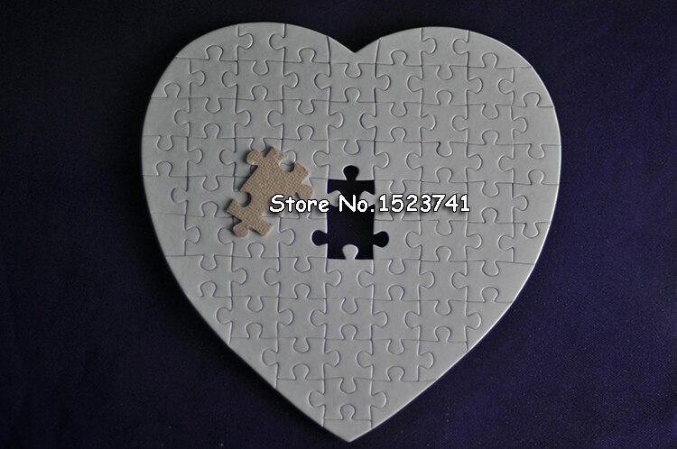 10 Sets Heart Size Hardboard Sublimation Blank Jigsaw Puzzle Love Style