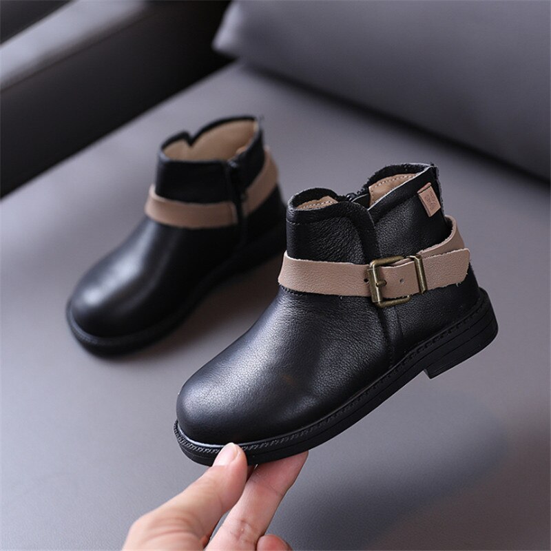 Cuir véritable enfants bottes automne nouvelles chaussures pour enfants semelle souple princesse bébé filles bottes