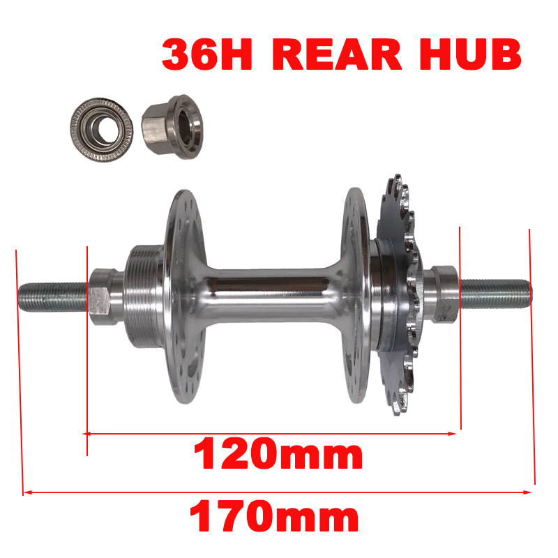 MAXFORD bicicleta Fixie Hub bicicleta cubo de aluminio rueda libre rodamiento sellado 32H 36H piñón fijo bicicleta pista piezas de ciclismo: Azul
