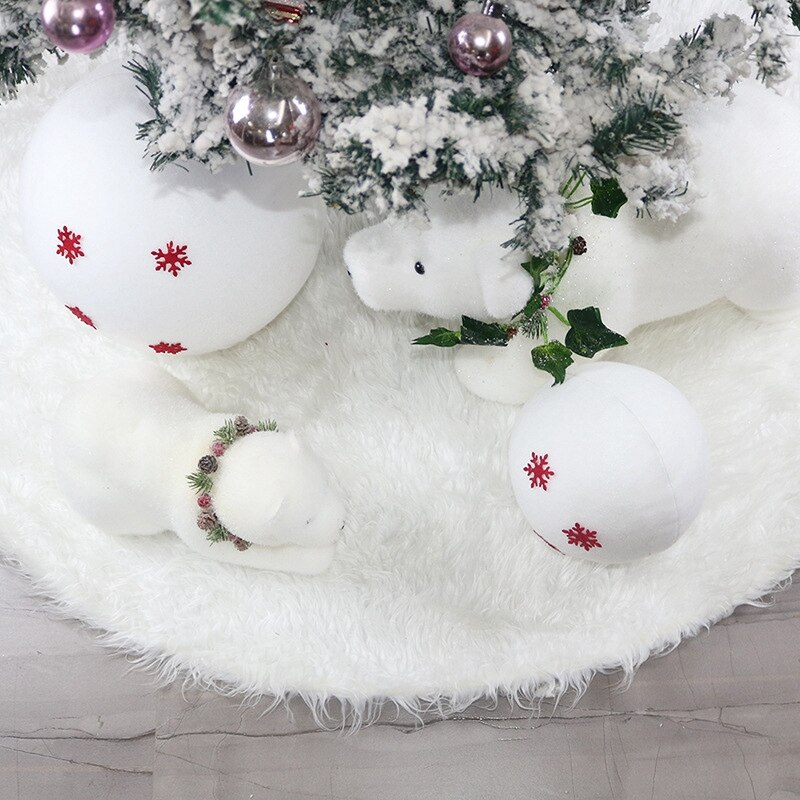 48 tommer hvid plys juletræ nederdel forklæder juletræ tæppe juledekorationer til hjem år xmas dekor