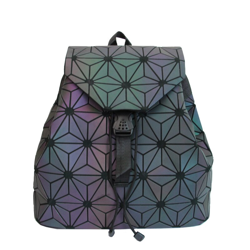 Neue Bao Tasche Leucht Rucksäcke Frauen Kordelzug Mädchen Täglichen Rucksack Schule Weibliche Geometrie Klapp Schüler der Schule Taschen: groß C