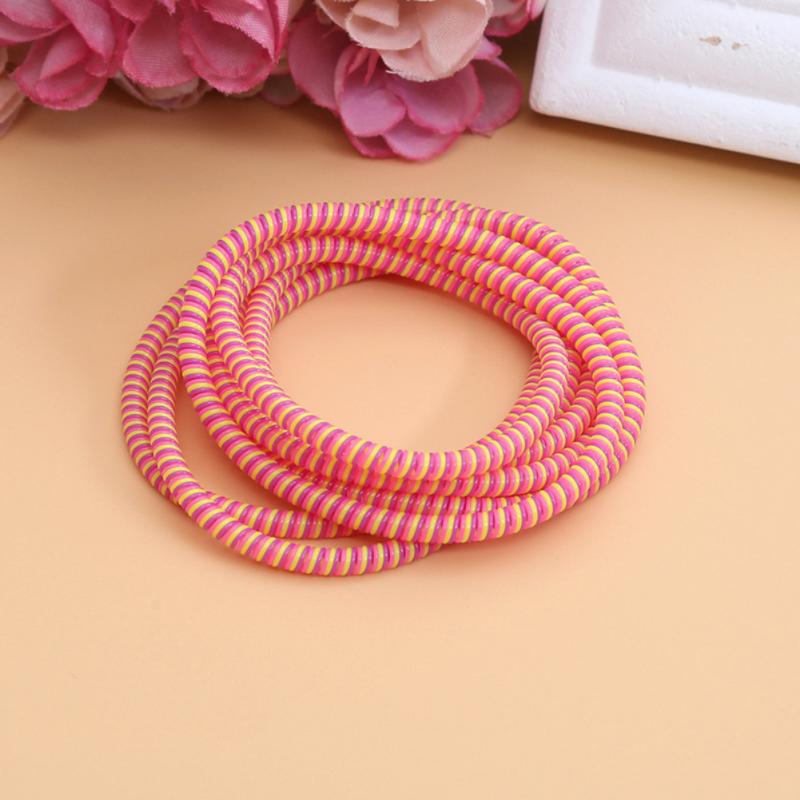1.4m kabel opruller wire beskyttelse etui data linje beskyttelse fjeder reb garn til iphone android usb ladekabel cover: 06