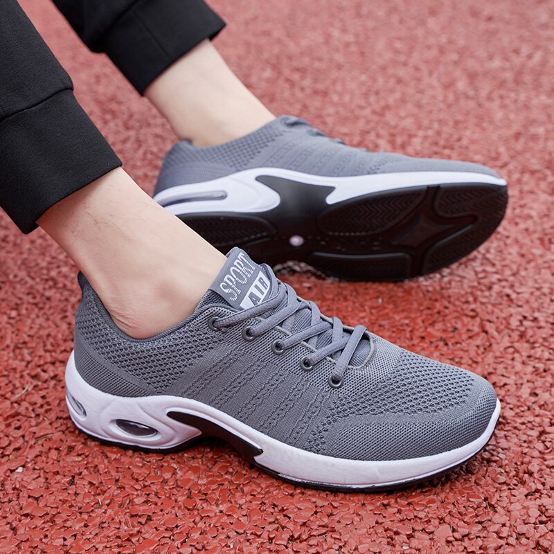 Pas cher Chaussures de Tennis pour hommes formateurs noir gris maille baskets Tenis Hombre hommes Chaussures de sport coussin Chaussures Homme