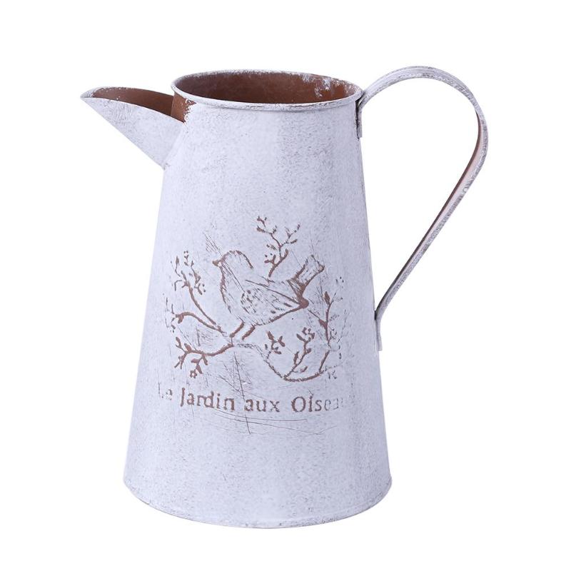 Retro Bloempot Gegalvaniseerd Ijzer Bloempot Decoratie Planter Europese Stijl Antieke Afwerking Tuin Bloempot Planten Tool: High