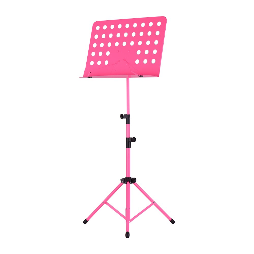 Feuille de musique pliable trépied A4 taille support de partition de musique avec 40 poches pour guitare basse ukulélé Piano violon: Type C Pink