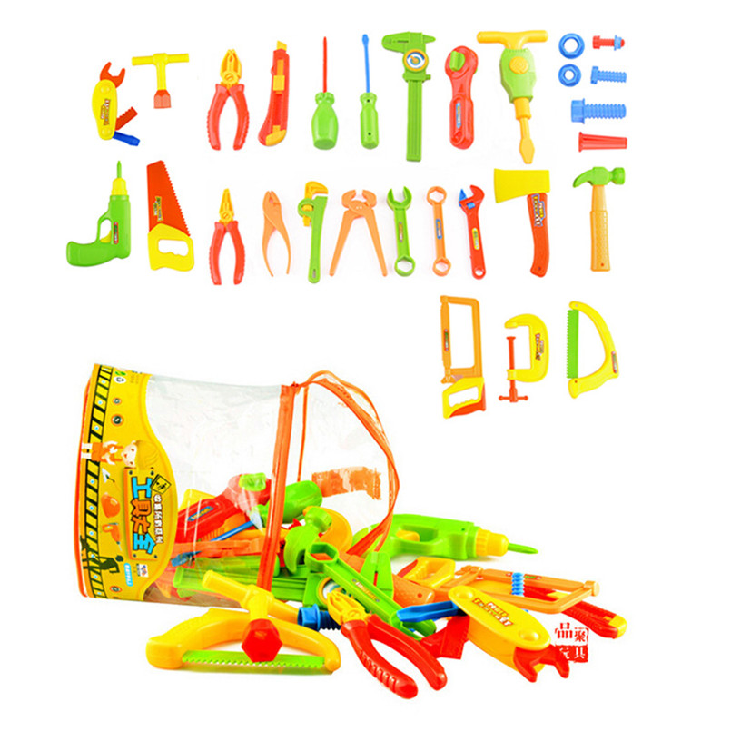 32 Stks/set Diy Repair Tools Pretend Play Speelgoed Set Kinderen Simulatie Creatieve Outdoor Plastic Educatief Speelgoed Kit Voor Jongens