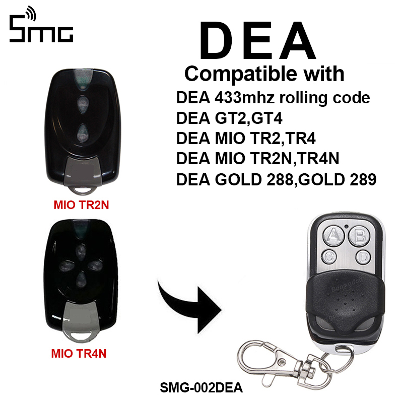Mando a distancia para puerta de garaje, control remoto para puerta de garaje, DEA GT2 GT4, 433,92 mhz