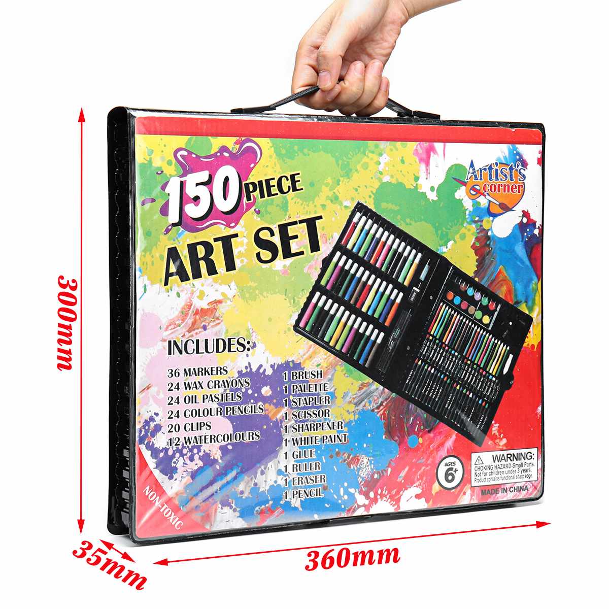 149pcs/set Complete Paint Drawing Art Kit Wooden Box Set Storage Case 138 Piece Pencil