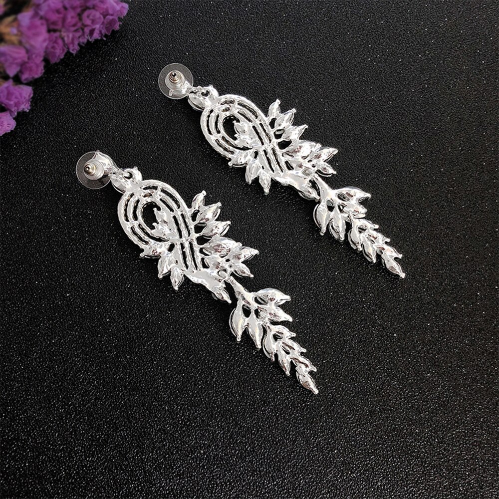 1 Juego de accesorios de vestido de novia corona horquilla pendiente Kit joyería novia joyería decorativa para mujer (plateado