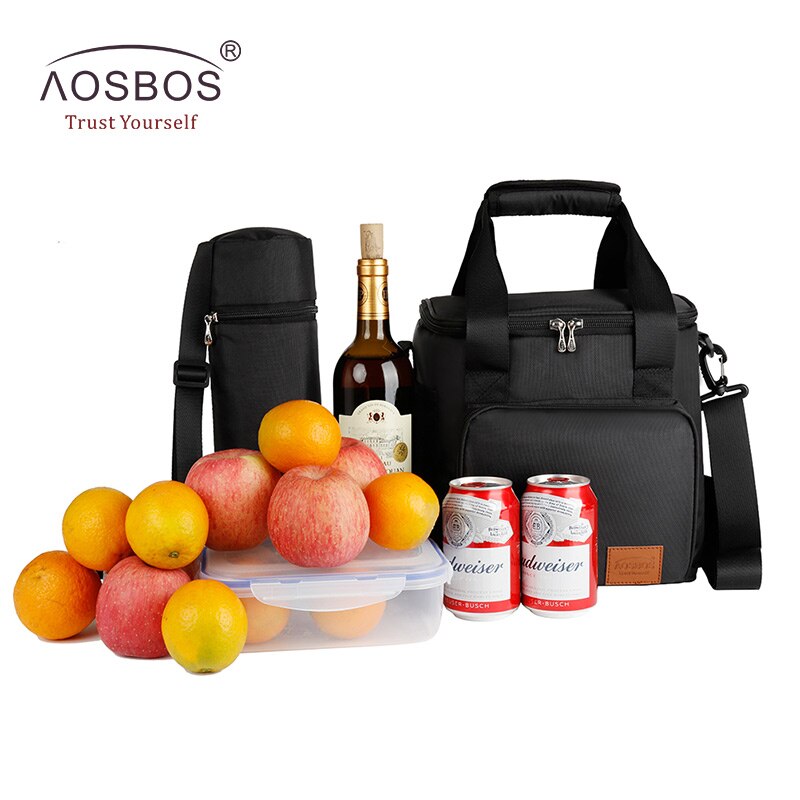 Aosbos przenośne termiczne torby na Lunch dla kobiet dzieci mężczyźni moda piknik torba chłodząca do drugiego śniadania izolowana żywność w podróży duże torba z rączkami Box 2019
