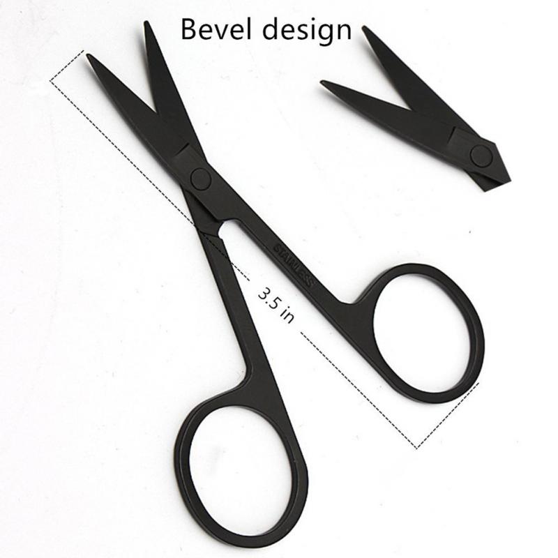 Black Stainless Steel Razor Scissors Mustache Styling Comb Shaving Blade Set Shaving Kit