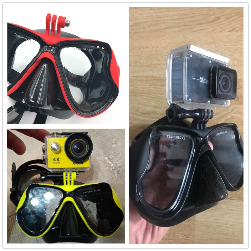 Máscara de buceo para Gopro, accesorios impermeables, máscara de cristal subacuática para Go Pro Hero Session 5/4/3 +/3/2/1/SJ4000 /Xiaomi yi