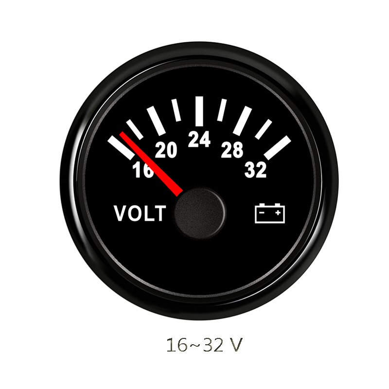 52 mm Marine Auto Voltmeter 8-16 V 18-32 V Waterproof Gauge For Motorcycle Car Boat Automobile With Red Backlight 12V 24V: BN 1632V