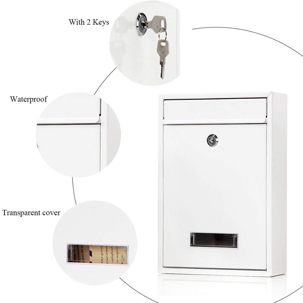Outdoor Lockable Wall Mounted Hanging Iron Post Letter Box Mailbox with Key Password Mailbox Outdoor Letterbox Wall Box