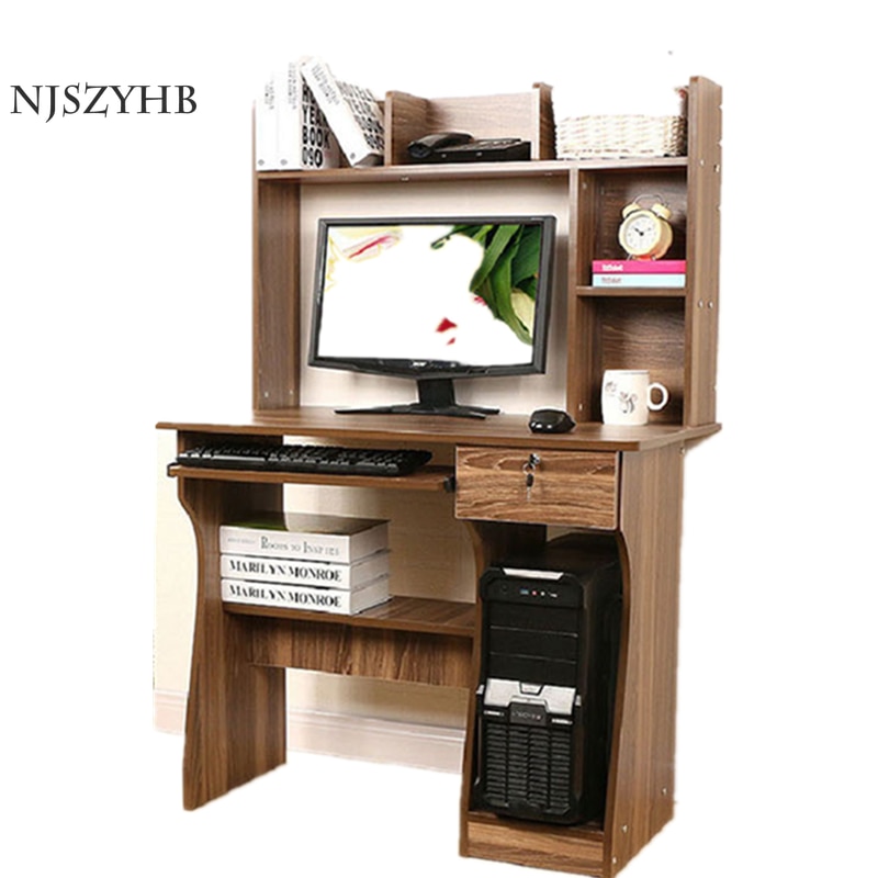 simple multifunctional office desktop computer table home bedroom student desk bookcase